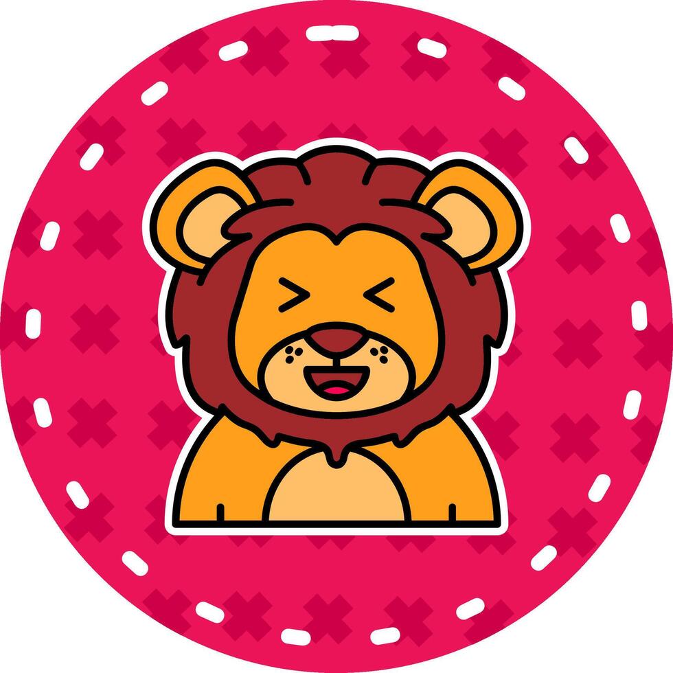 Laugh Line Filled Sticker Icon vector