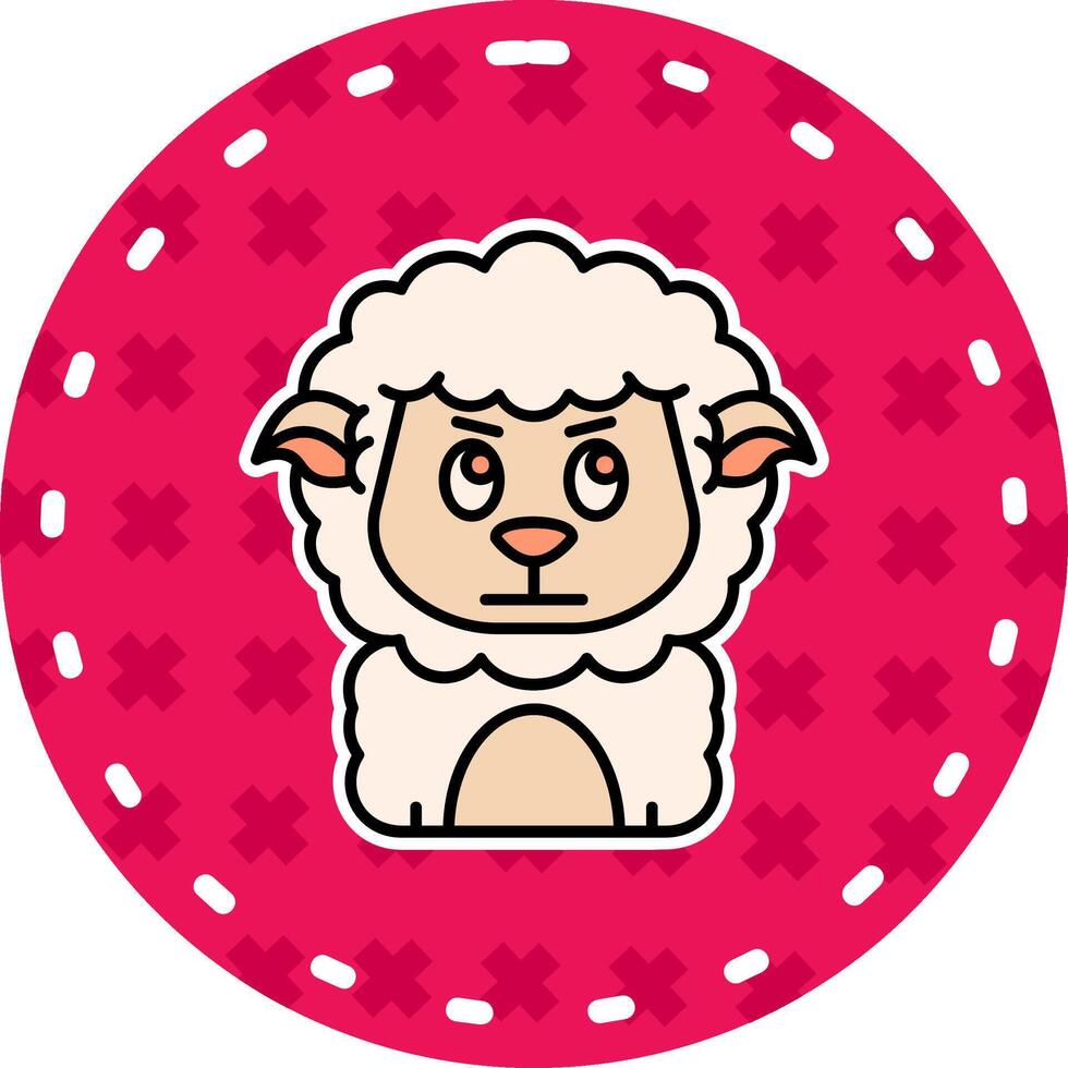 Angry Line Filled Sticker Icon vector