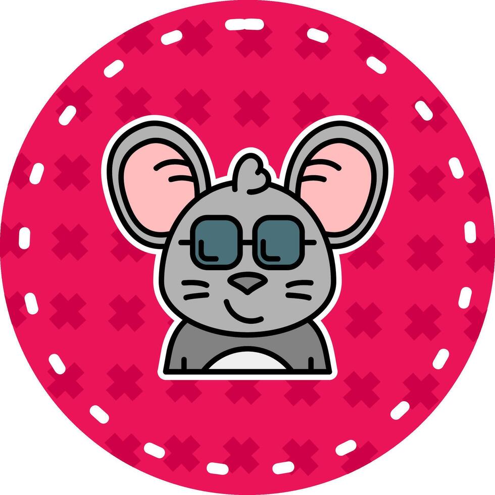 Cool Line Filled Sticker Icon vector