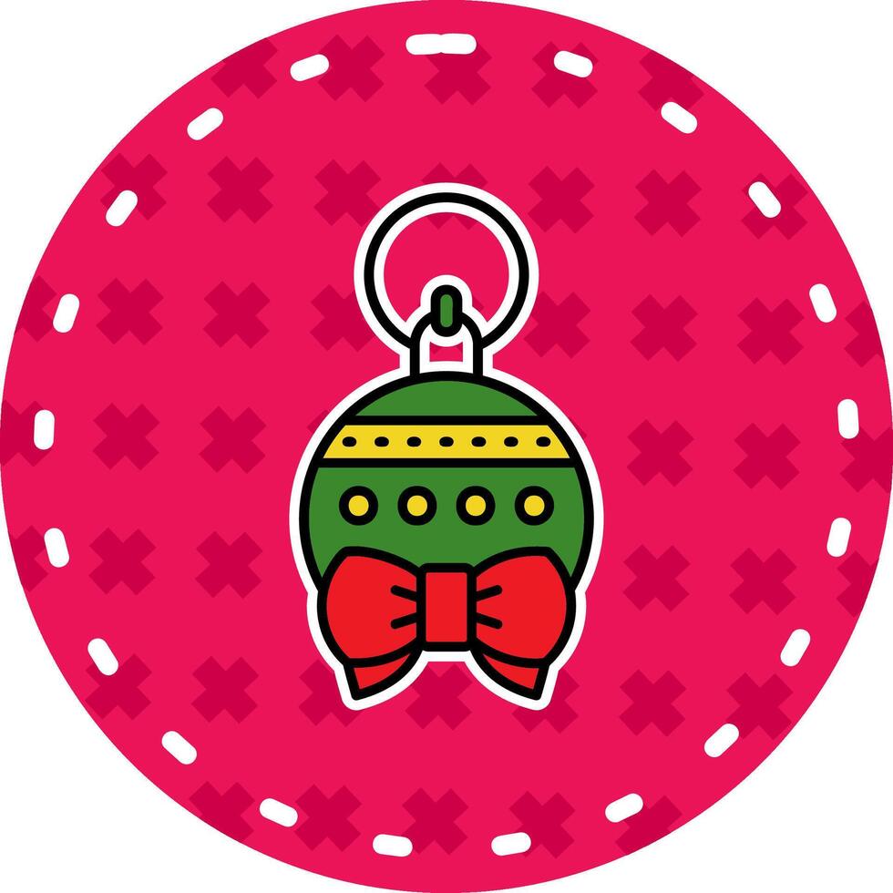 Bauble Line Filled Sticker Icon vector