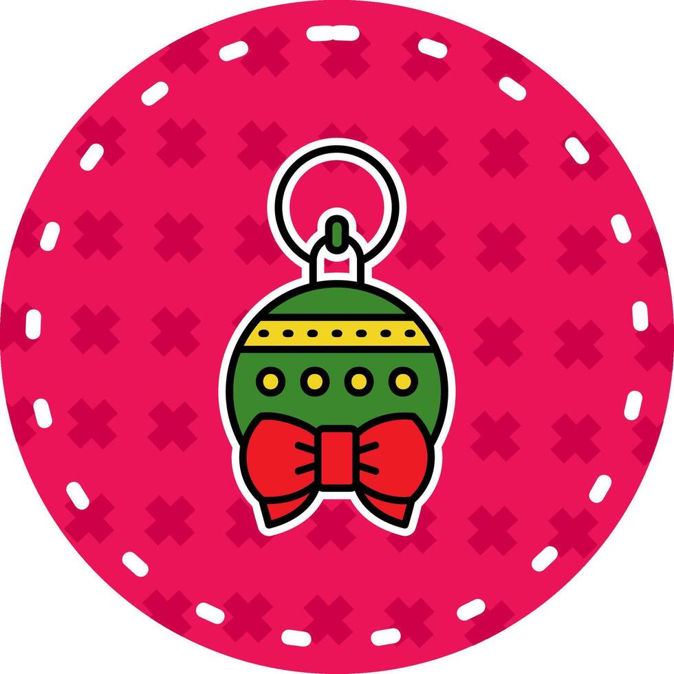 Bauble Line Filled Sticker Icon vector