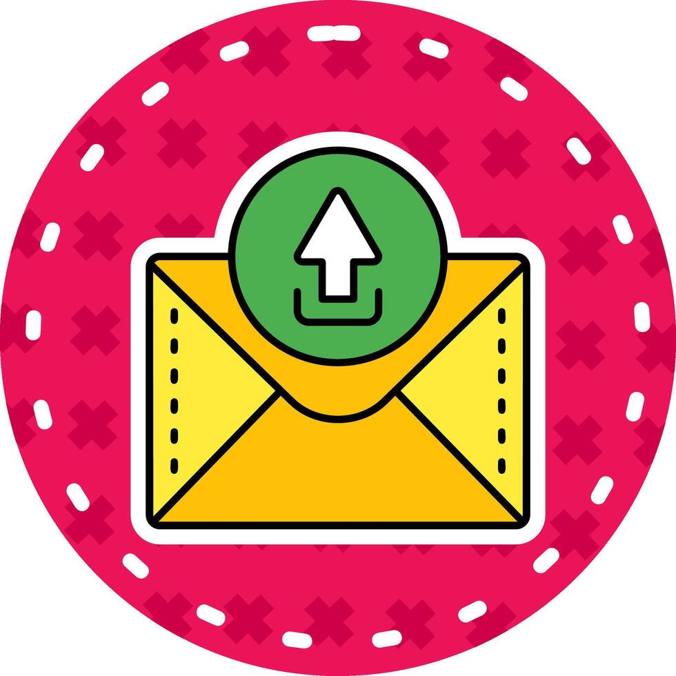 Upload Line Filled Sticker Icon vector
