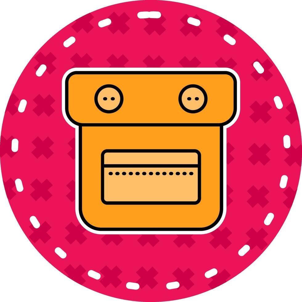 Pocket Line Filled Sticker Icon vector
