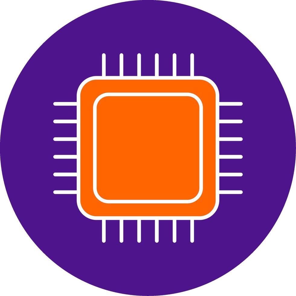 CPU Line Filled Circle Icon vector