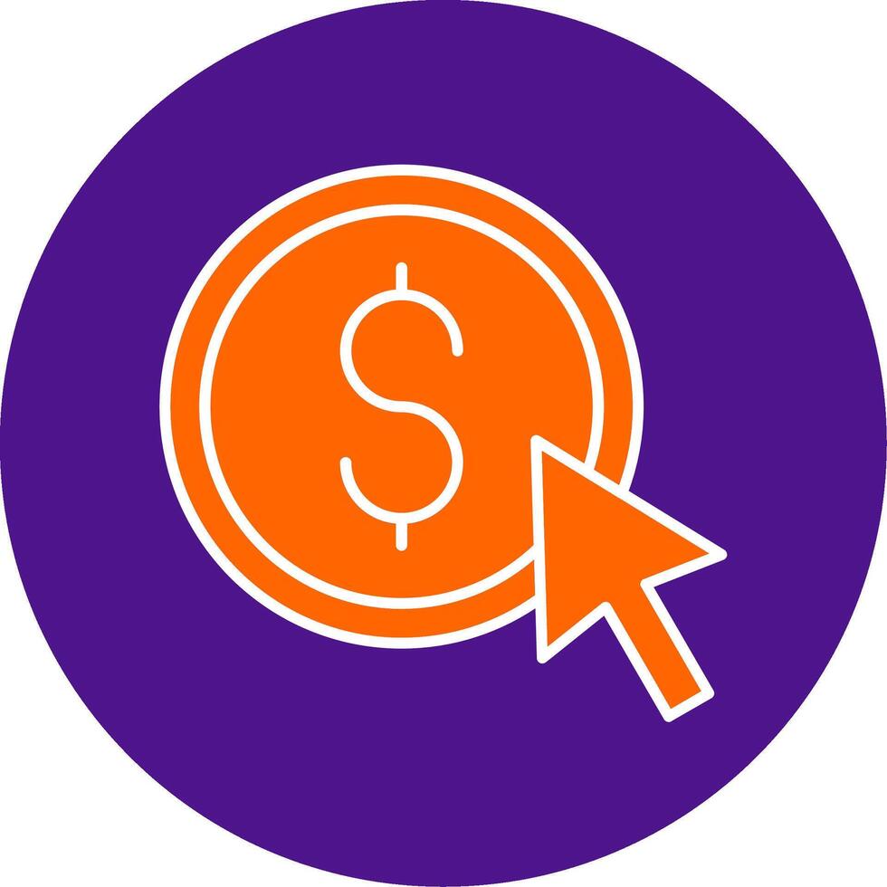 Pay Per Click Line Filled Circle Icon vector