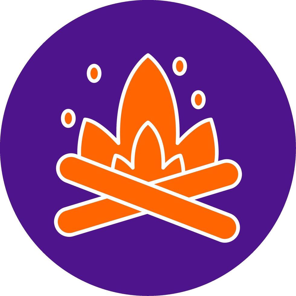 Bonfire Line Filled Circle Icon vector