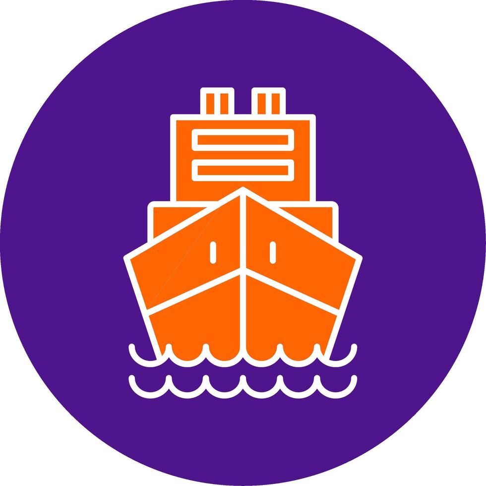 Logistics Ship Line Filled Circle Icon vector