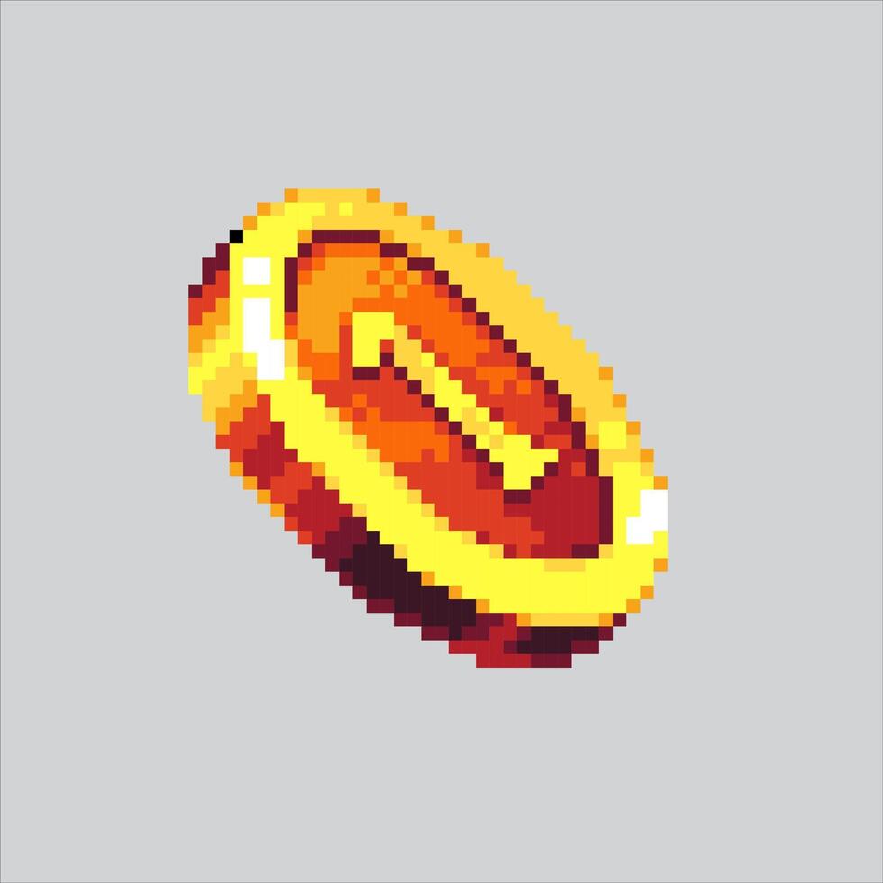 Pixel art illustration Coins. Pixelated Money. Bank Coin Money pixelated for the pixel art game and icon for website and video game. old school retro. vector