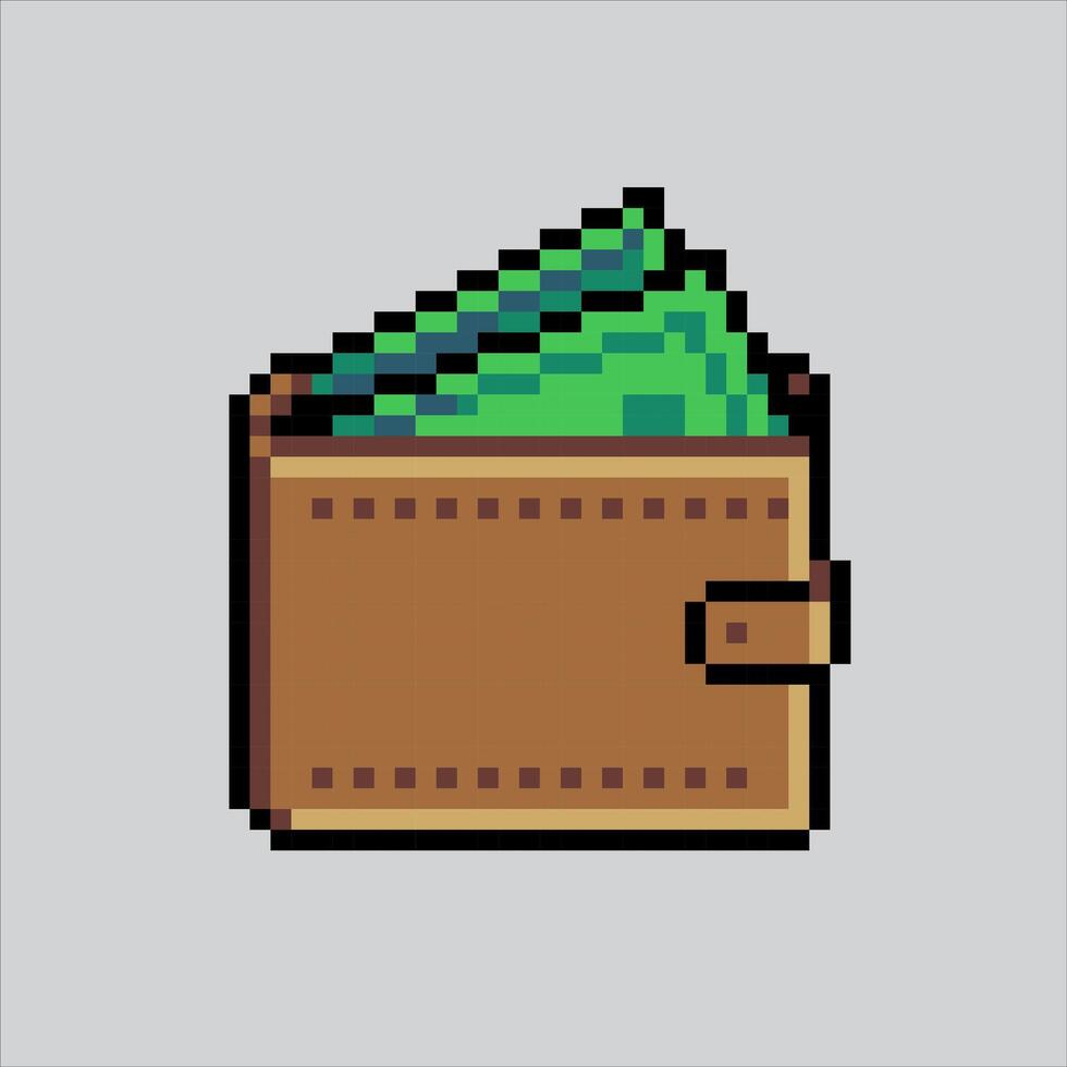 píxel Arte ilustración billetera. pixelado dinero billetera. dinero billetera tarjeta icono. pixelado para el píxel Arte juego y icono para sitio web y vídeo juego. antiguo colegio retro vector