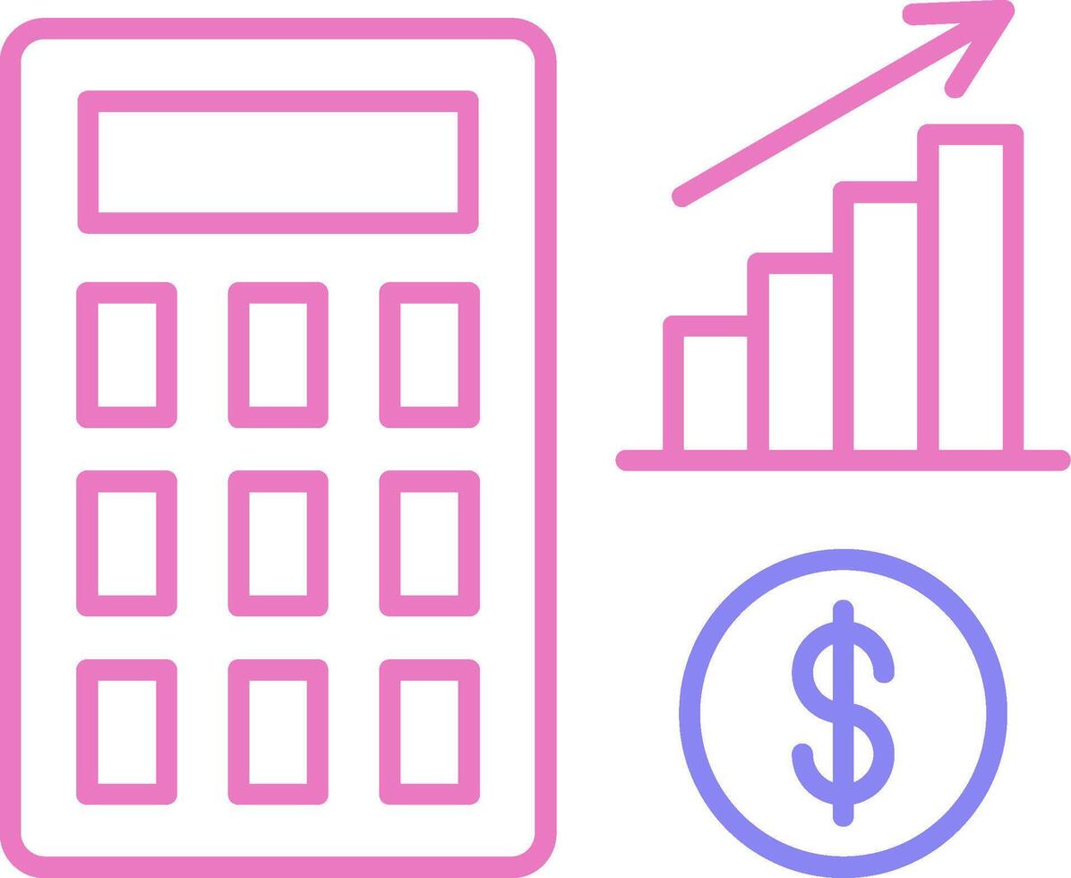 contabilidad lineal dos color icono vector