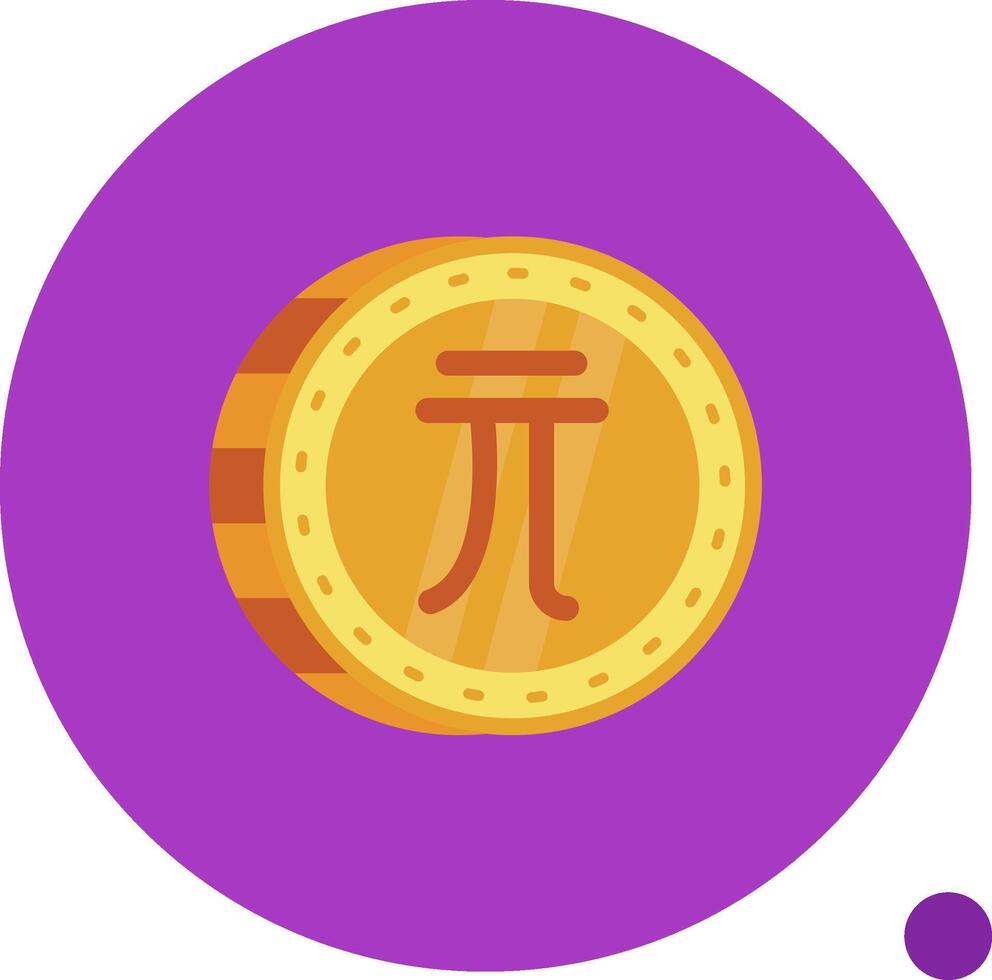 nuevo Taiwán dólar largo circulo icono vector