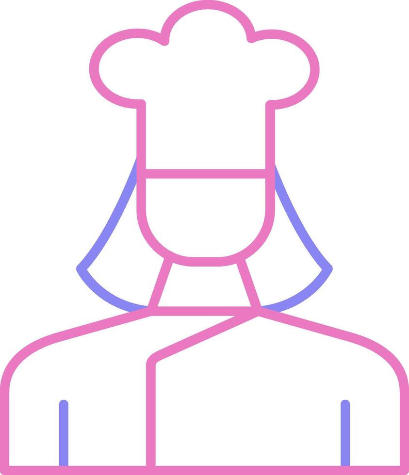 Lady Chef Linear Two Colour Icon vector