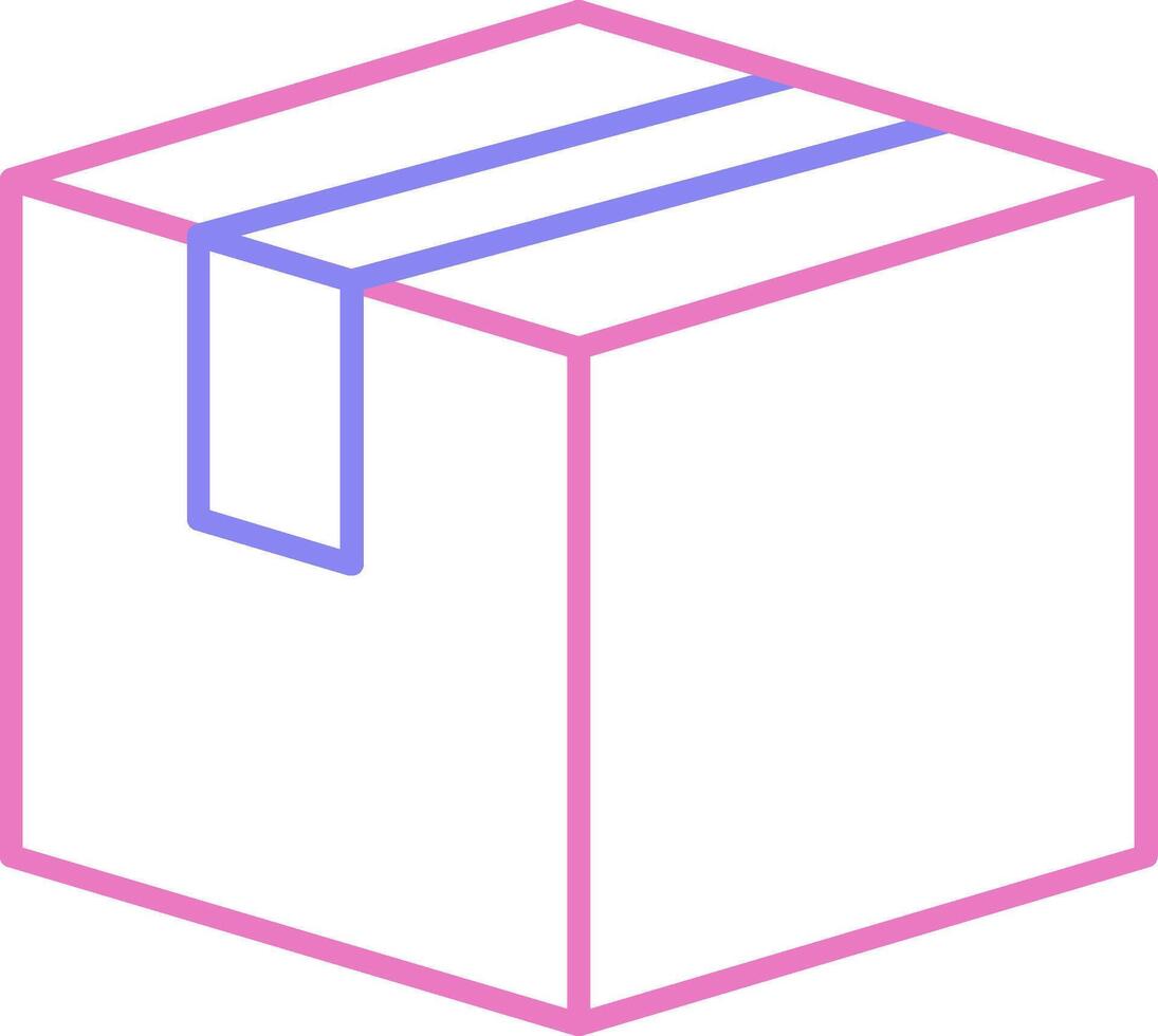 paquete lineal dos color icono vector