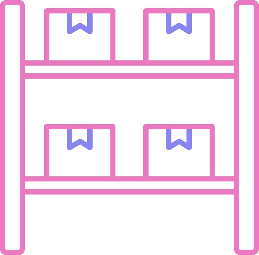 Boxes Linear Two Colour Icon vector