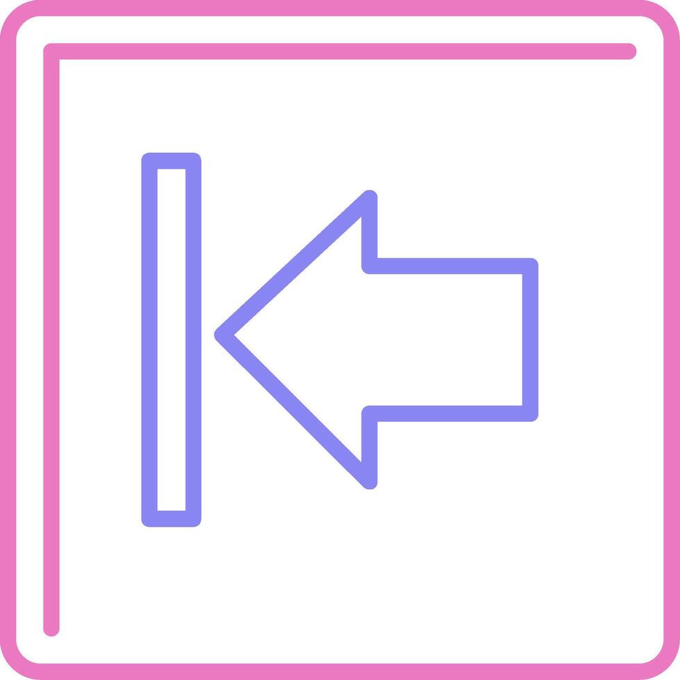 Left Arrow Linear Two Colour Icon vector