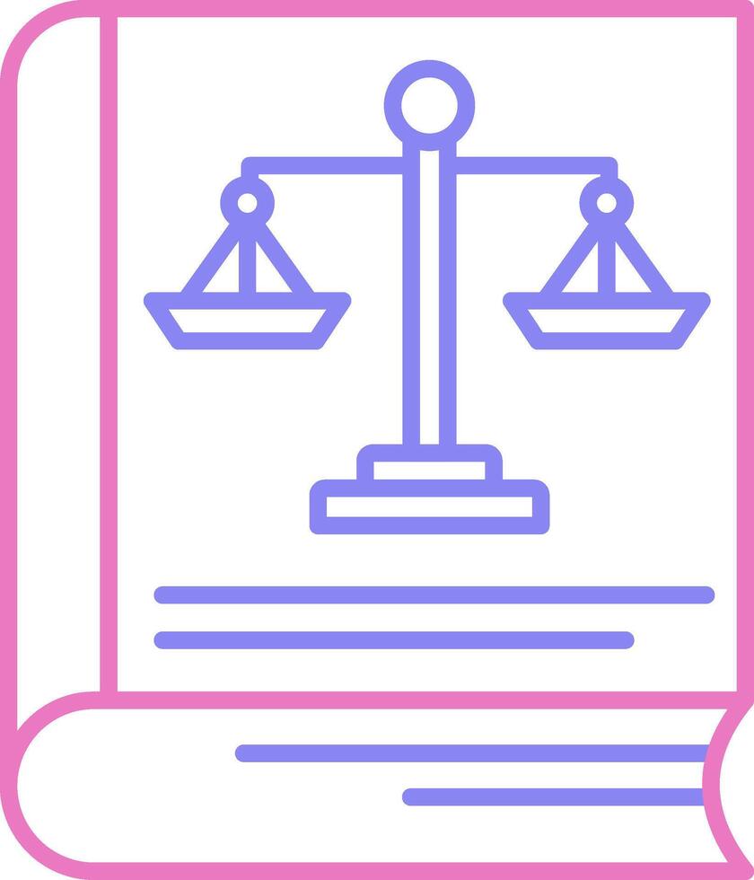 Law Book Linear Two Colour Icon vector