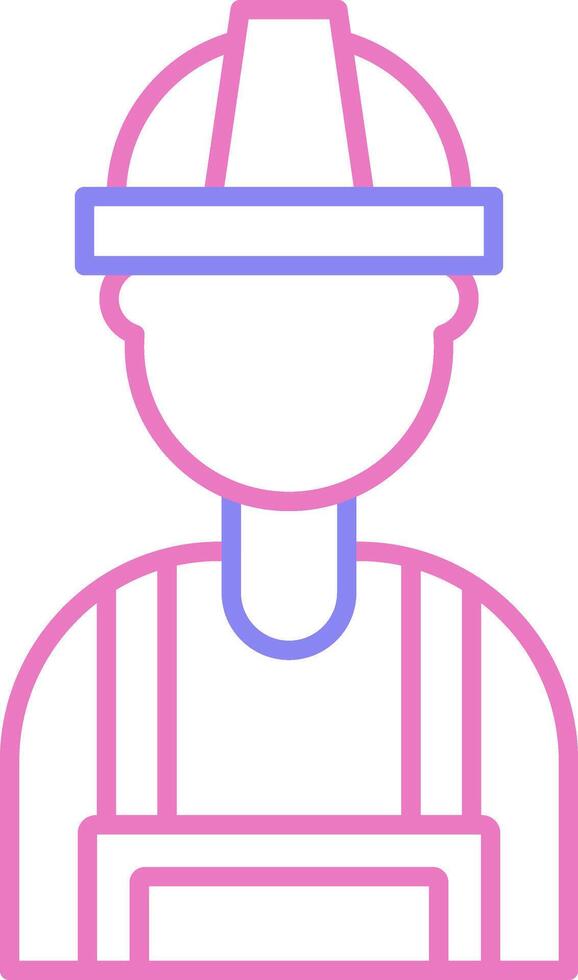 Builder Linear Two Colour Icon vector