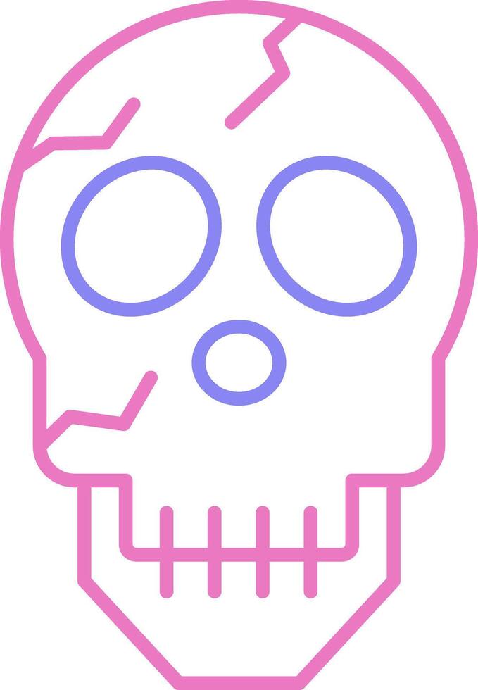 Skull Linear Two Colour Icon vector