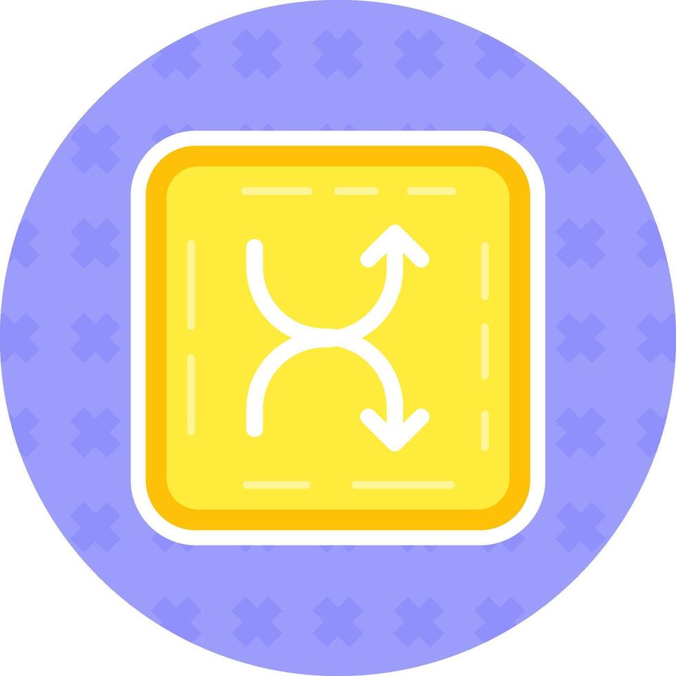 Shuffle Flat Sticker Icon vector
