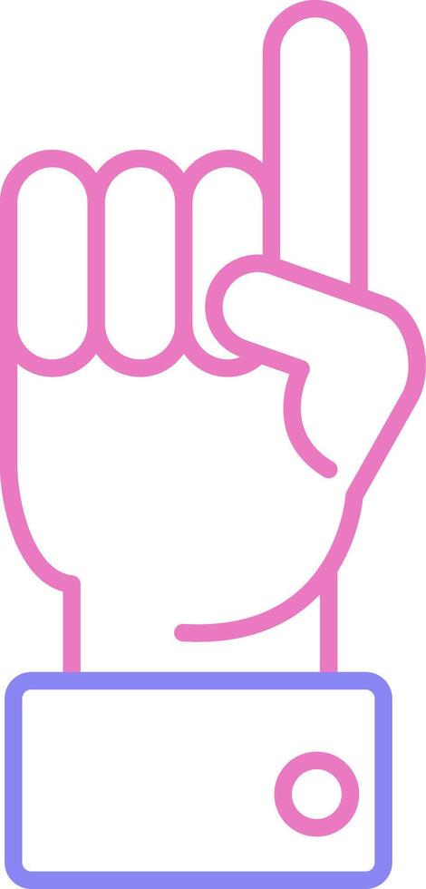 Raised Finger Linear Two Colour Icon vector
