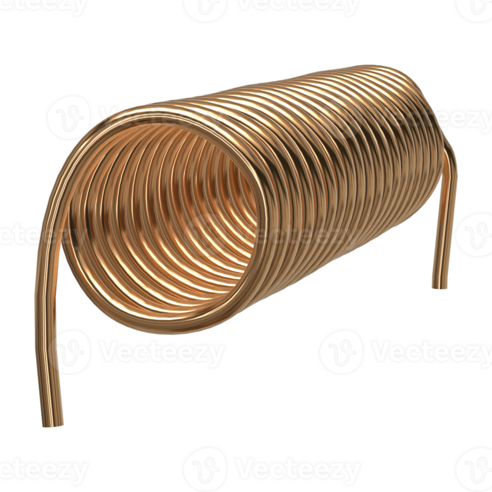 Realistic rendering of Solenoid Coil Electronics parts png