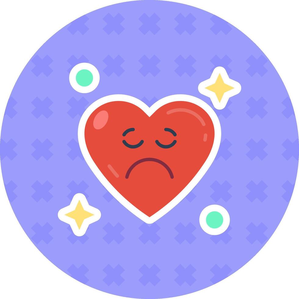 Sad Flat Sticker Icon vector