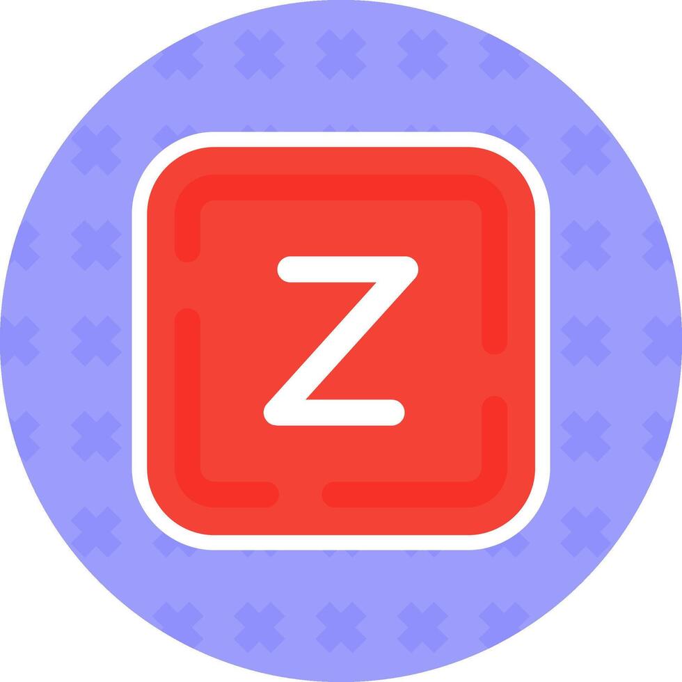 Letter z Flat Sticker Icon vector