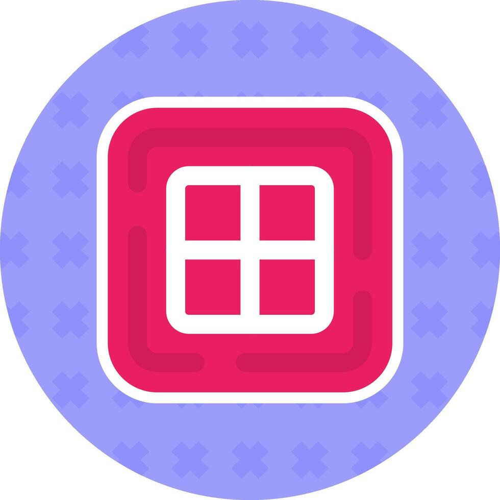 Grids Flat Sticker Icon vector