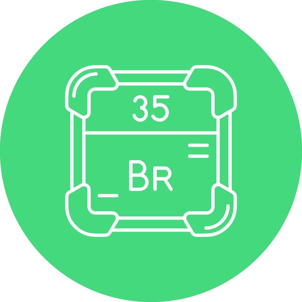 Bromine Line color circle Icon vector