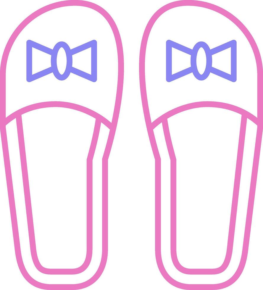 Slippers Linear Two Colour Icon vector