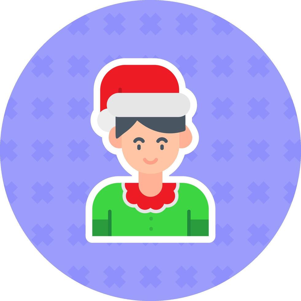 Boy Flat Sticker Icon vector