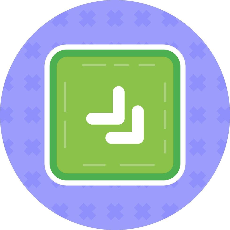 Chevron Flat Sticker Icon vector
