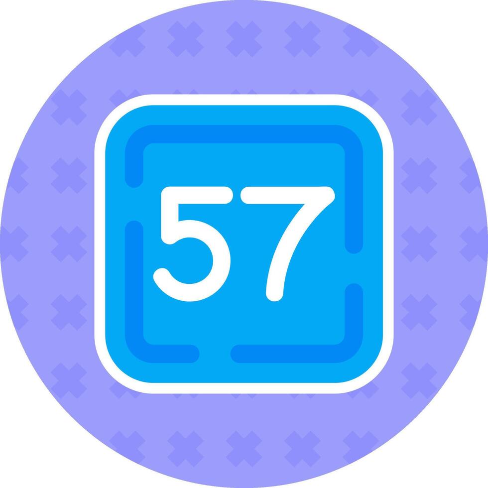 Fifty Seven Flat Sticker Icon vector