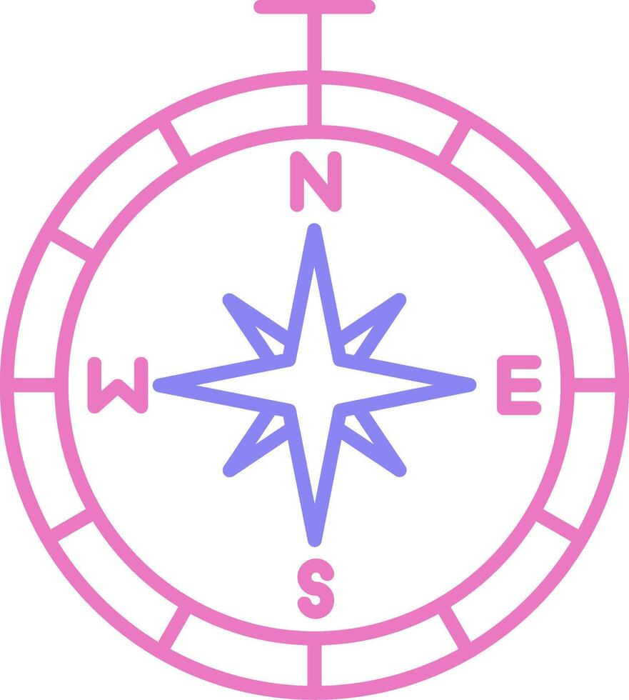 Compass Linear Two Colour Icon vector