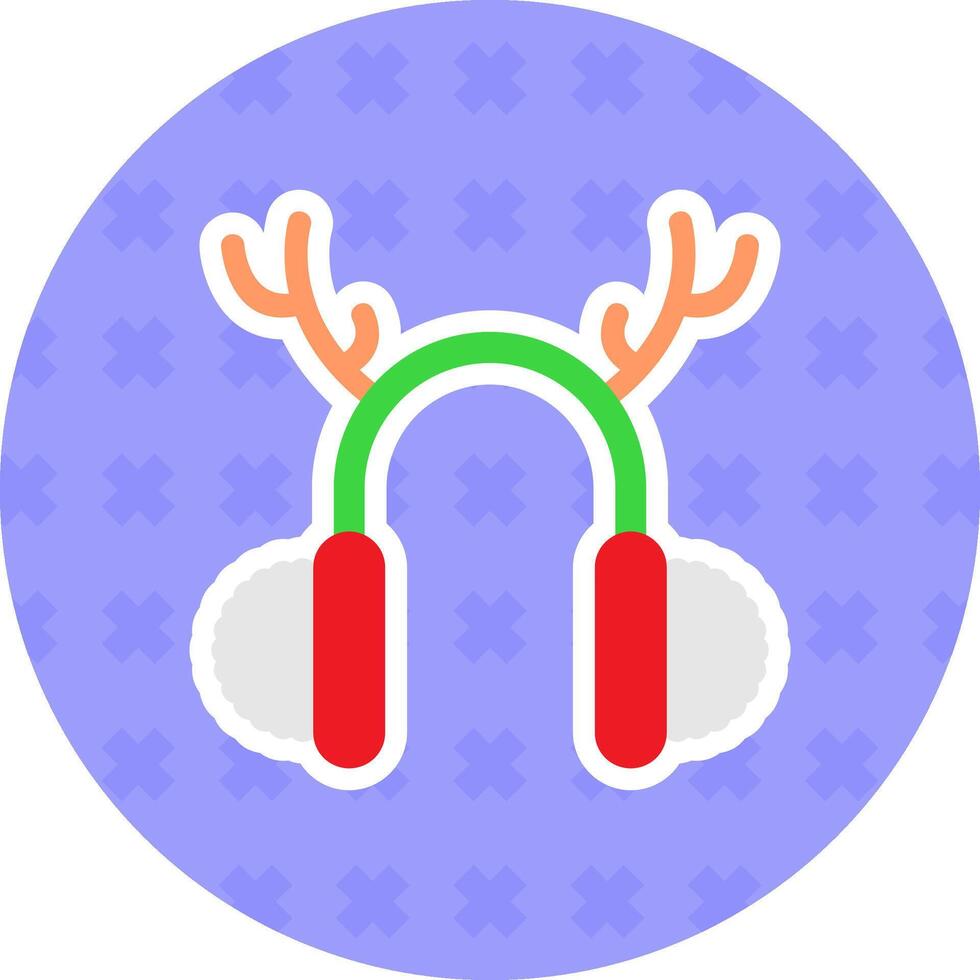 Earmuffs Flat Sticker Icon vector