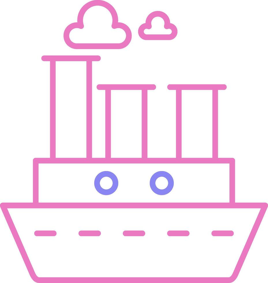 Steamboat Linear Two Colour Icon vector