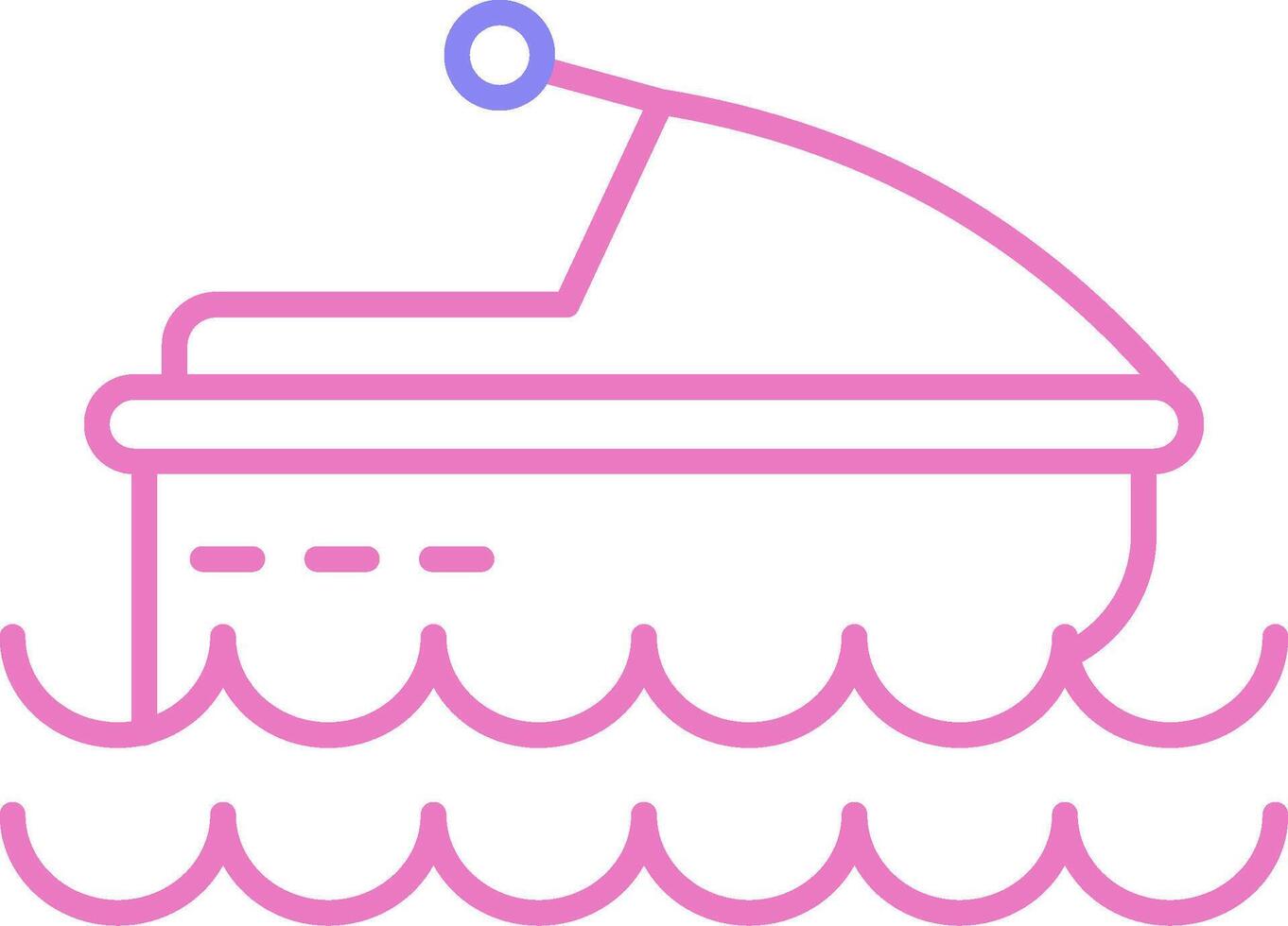 Jet Ski Linear Two Colour Icon vector