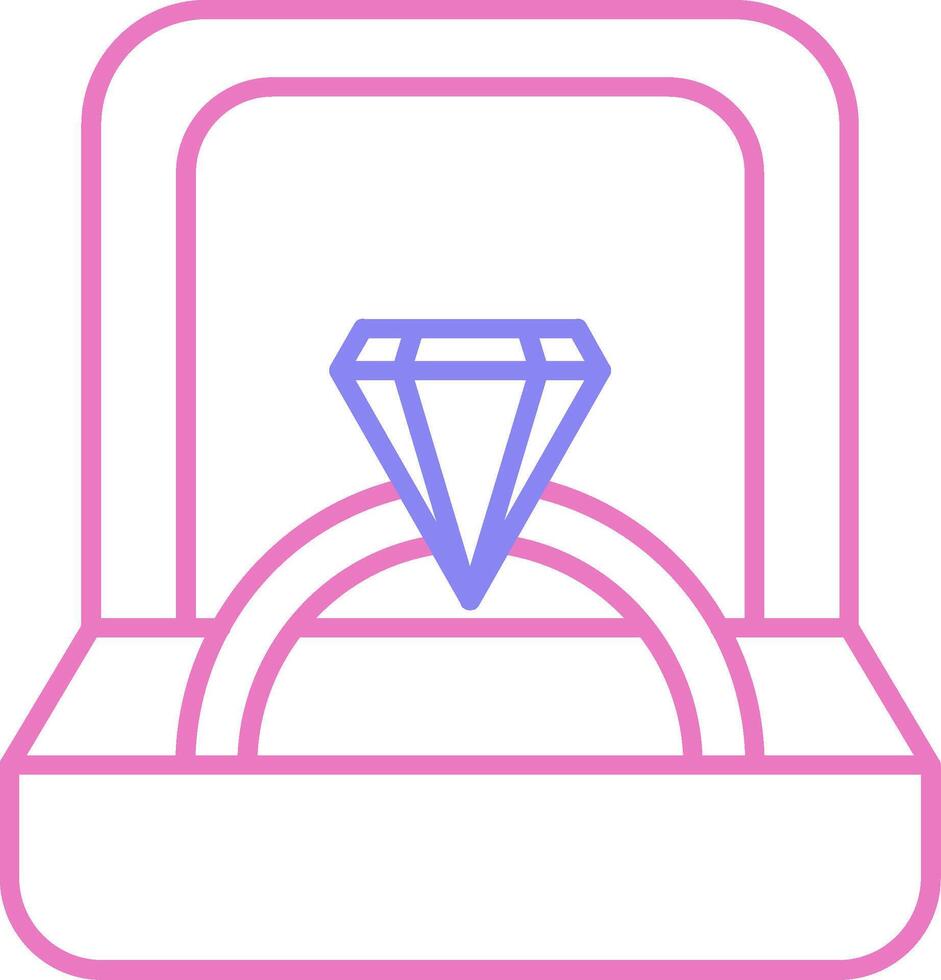 anillo caja lineal dos color icono vector