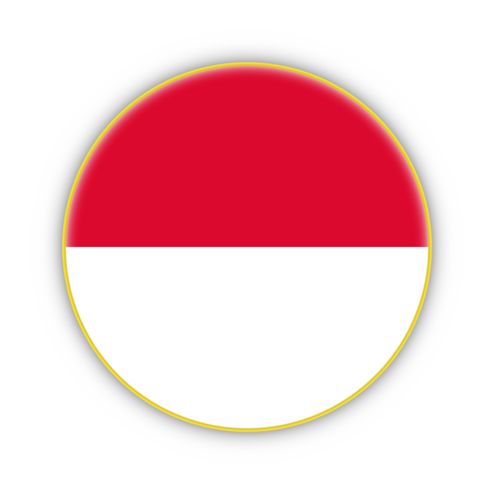 Indonesia flag with yellow frame free PNG flag image With transparent background - National Flag