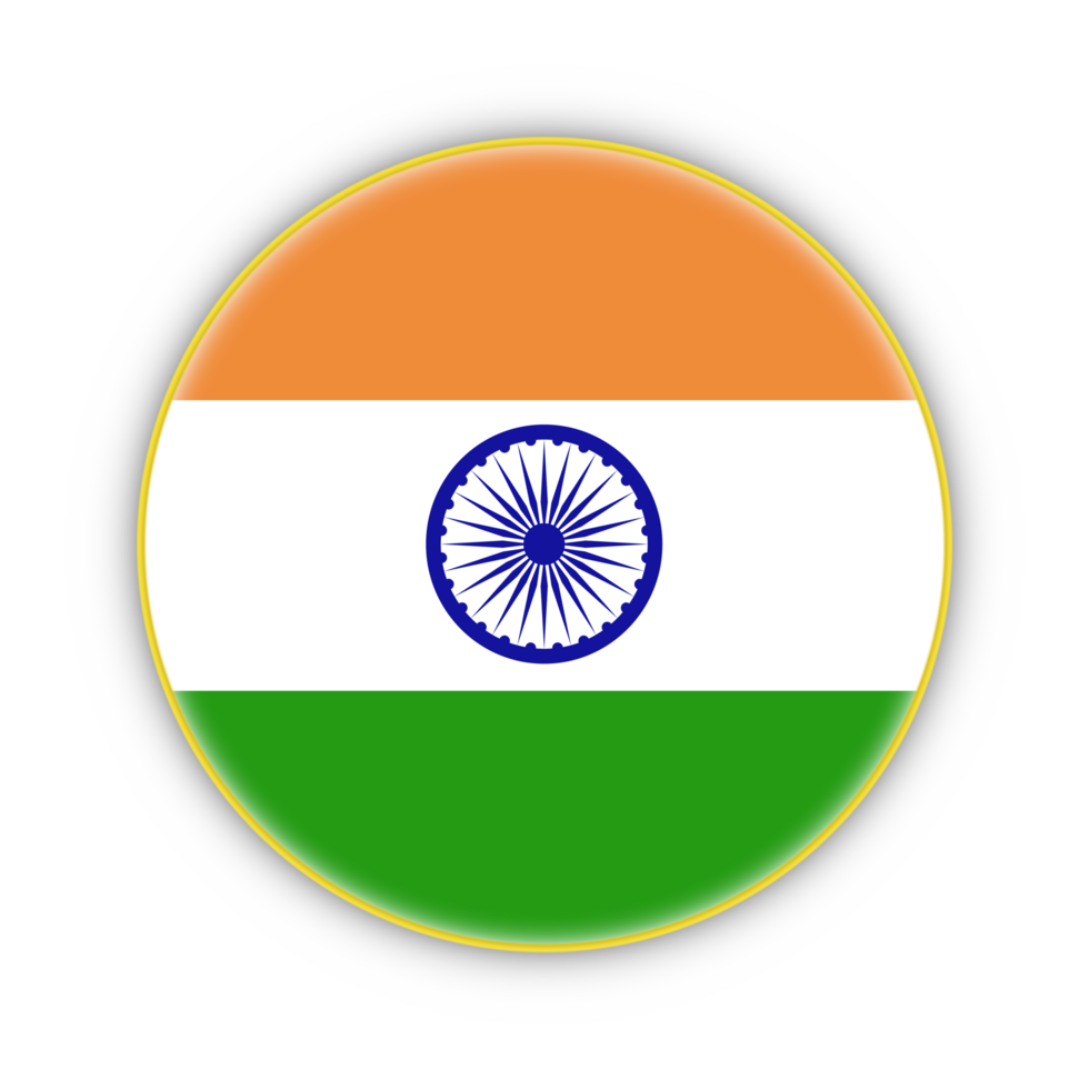 indisch Flagge mit Gelb Rahmen kostenlos png Flagge Bild mit transparent Hintergrund - - National Flagge