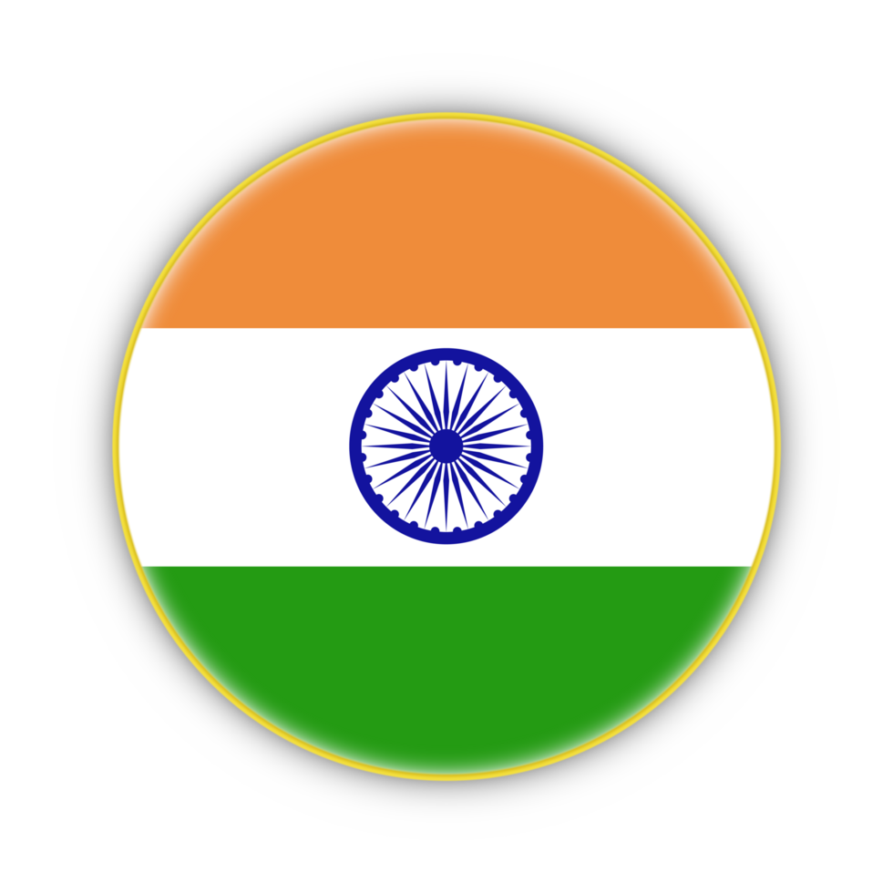 Indian flag with yellow frame free PNG flag image With transparent background - National Flag