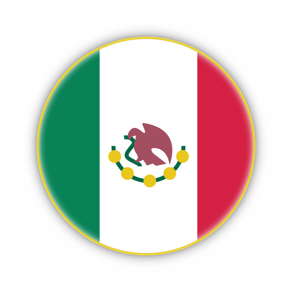 Mexiko Flagge mit Gelb Rahmen kostenlos png Flagge Bild mit transparent Hintergrund - - National Flagge