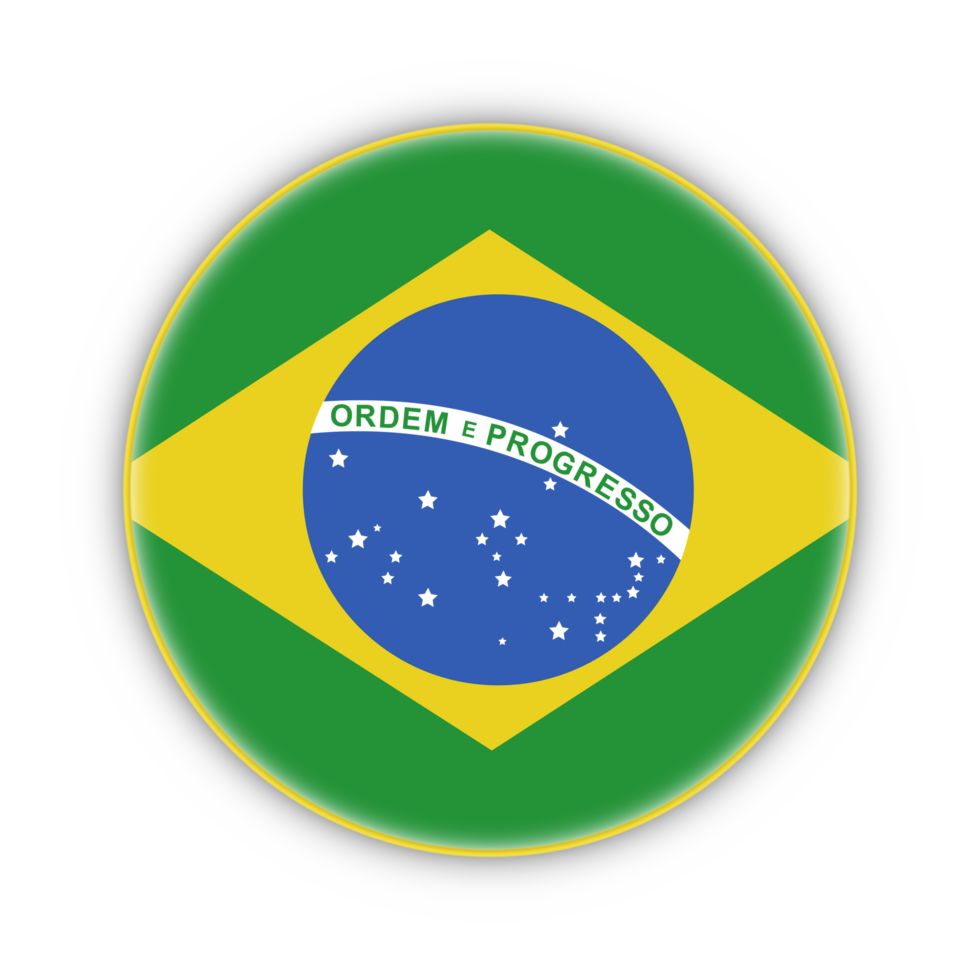 Brazil flag with yellow frame free PNG flag image With transparent background - National Flag