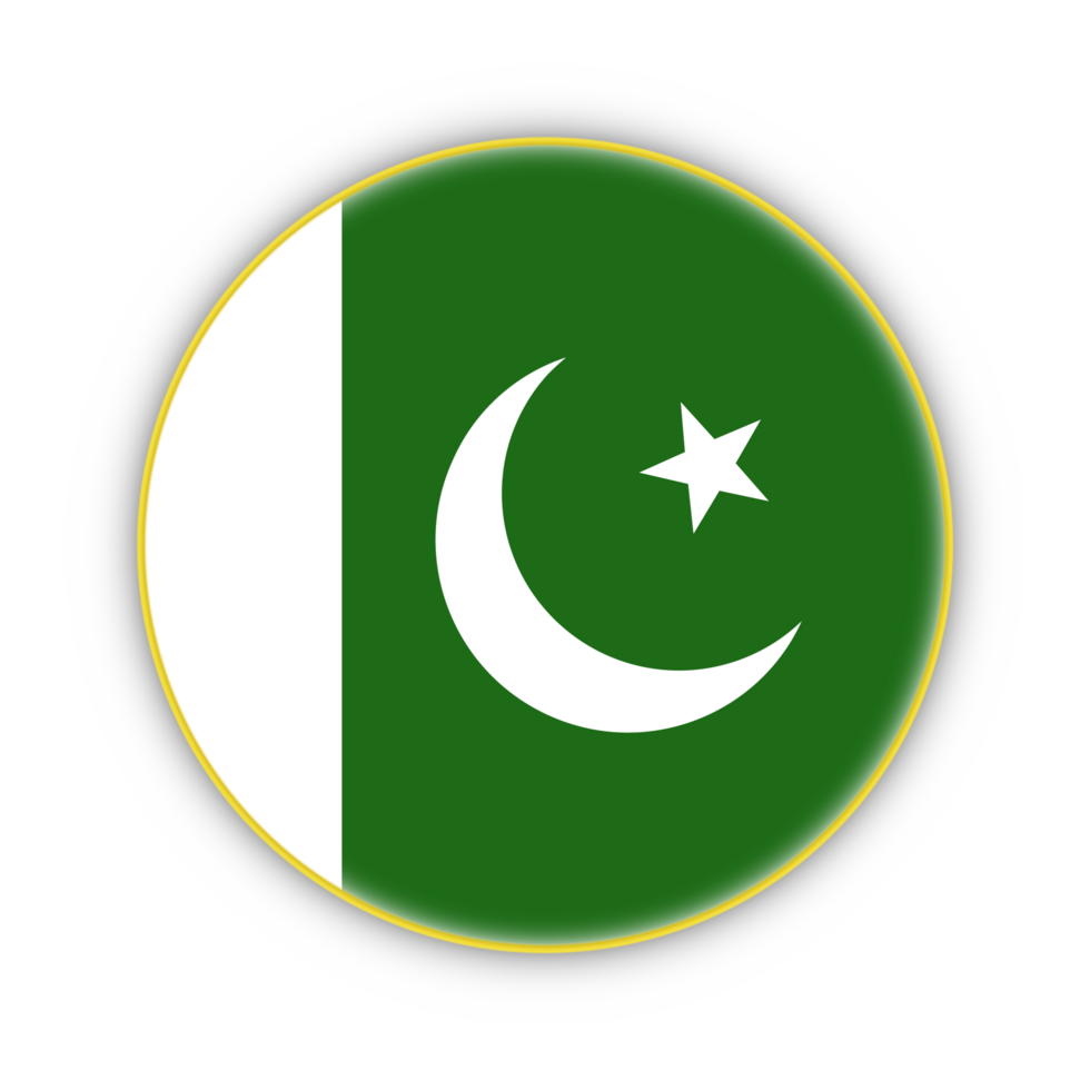 Pakistani flag with yellow frame free PNG flag image With transparent background - National Flag