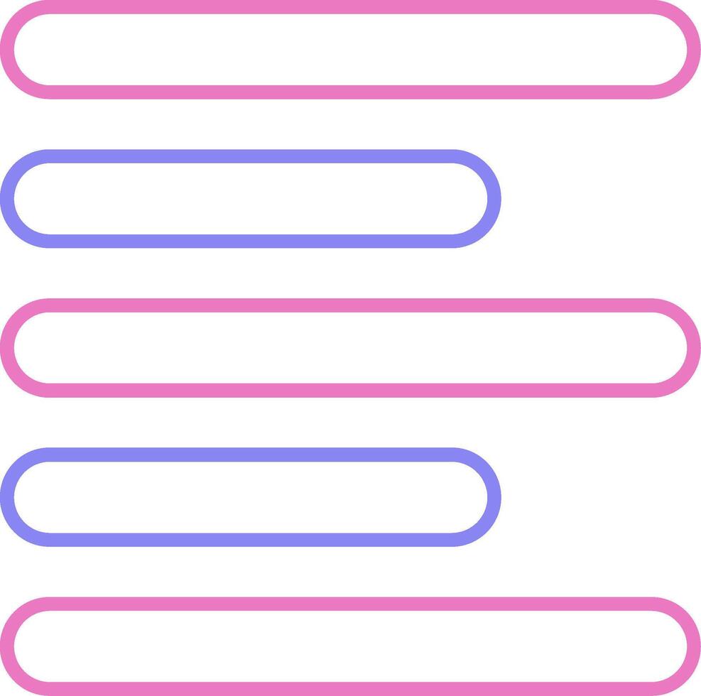 Horizontal Left Align Linear Two Colour Icon vector
