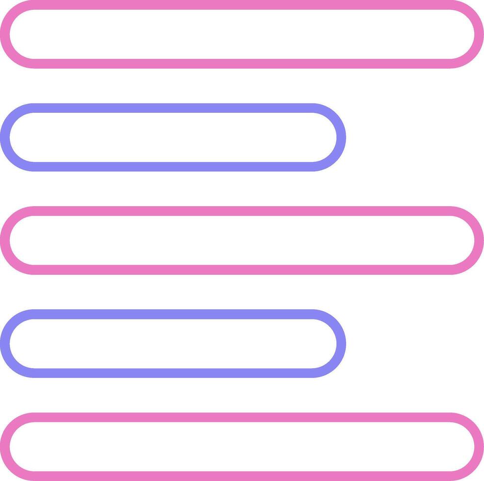 Horizontal Left Align Linear Two Colour Icon vector