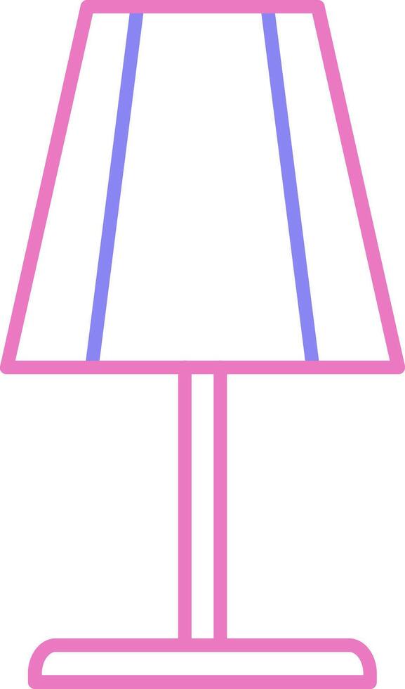 Table Lamp Linear Two Colour Icon vector