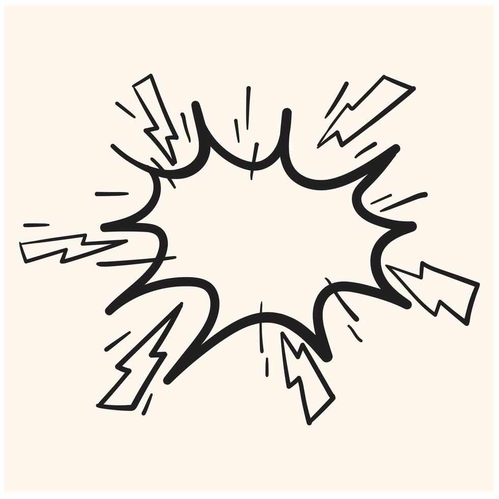 Doodle sketch style of Starburst, sunburst illustration style doodle and line art vector