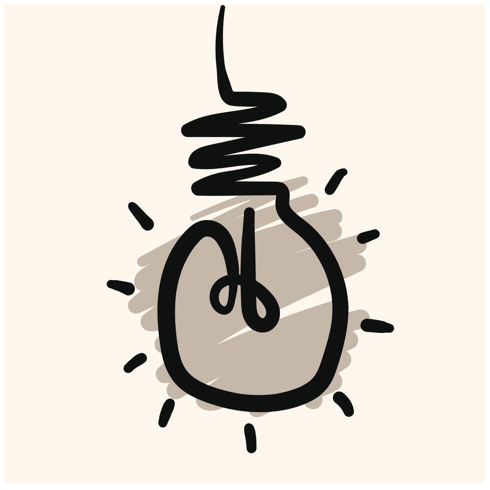 Doodle sketch style of Hand drawn light bulb illustration style doodle and line art vector