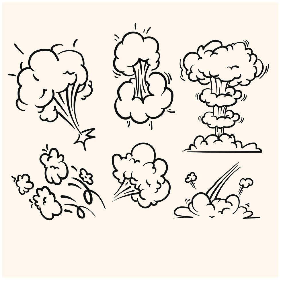 Doodle sketch style of Comic fart cloud hand drawn illustration style doodle and line art vector